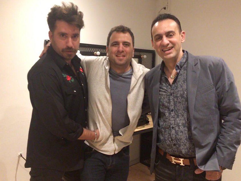 ניר טייב וחי דוידוב ואביהו פנחסוב. צילום סמארטפון