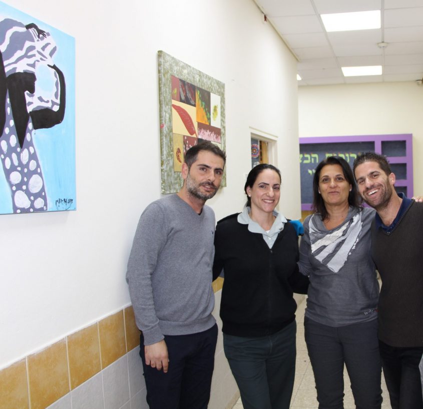 מנהל התכנית שאולי דהן, סא"ל ענת שפיר – מפקדת לשכת הגיוס, מנהלת התחום לילי צרויה ורכז הכנה לצה"ל בתכנית שחר כחלון צילום: מאוד דוד
