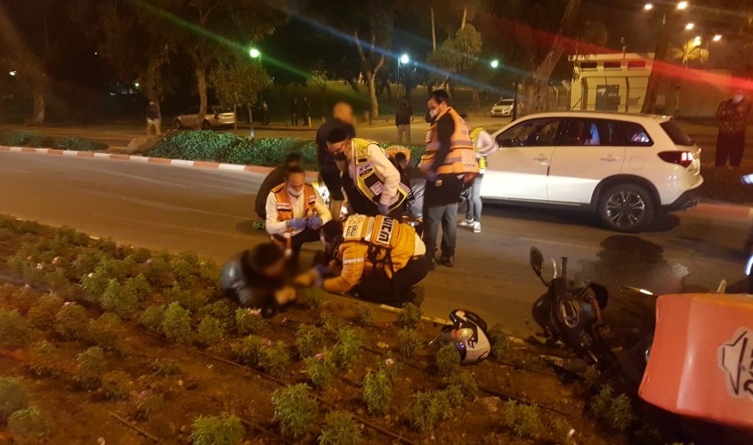זירת התאונה. צילום: דוברות איחוד הצלה