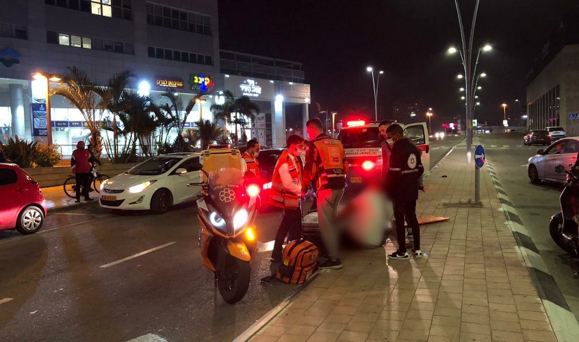 זירת התאונה ברחוב צה"ל. צילום; דוברות איחוד הצלה