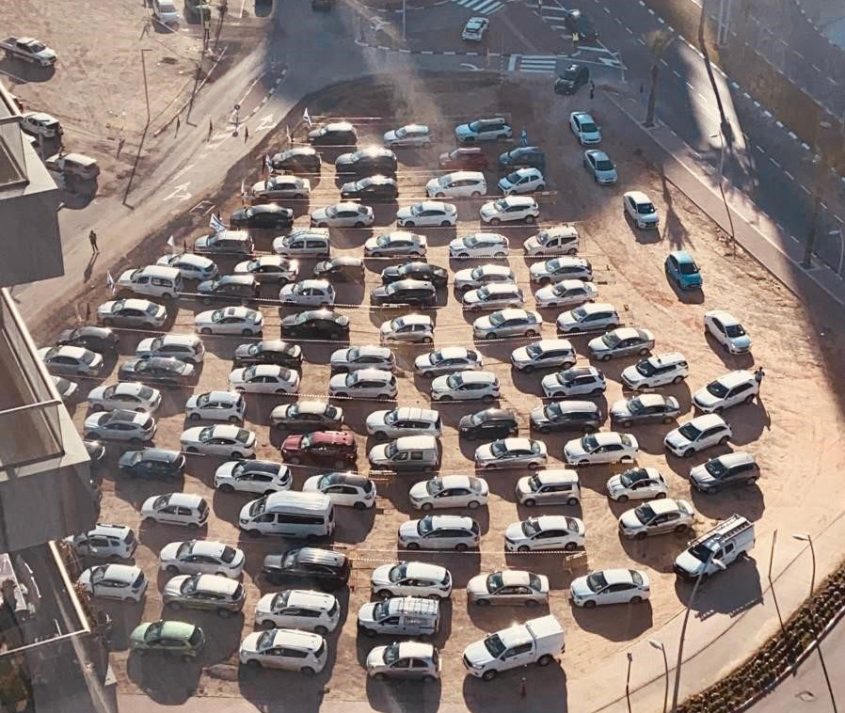 מתחם בדיקות הקורונה. צילום: עיריית אשדוד