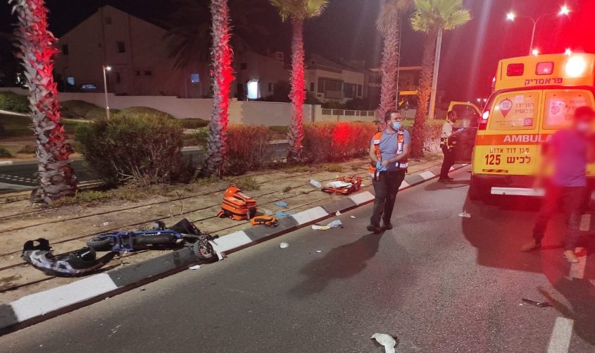 זירת התאונה. צילום: דוברות איחוד הצלה