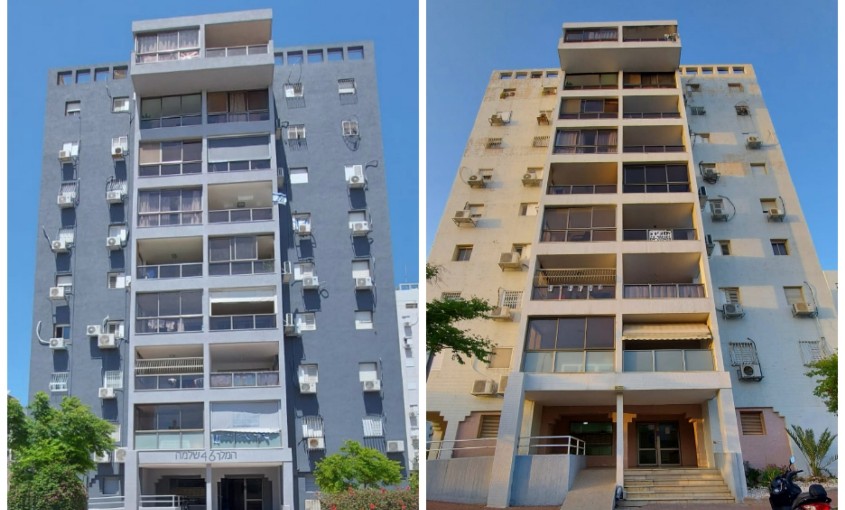 לפני ואחרי. רחוב המלך שלמה 26. צילום: עיריית אשדוד