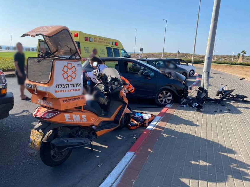 זירת התאונה. צילום: דוברות איחוד הצלה