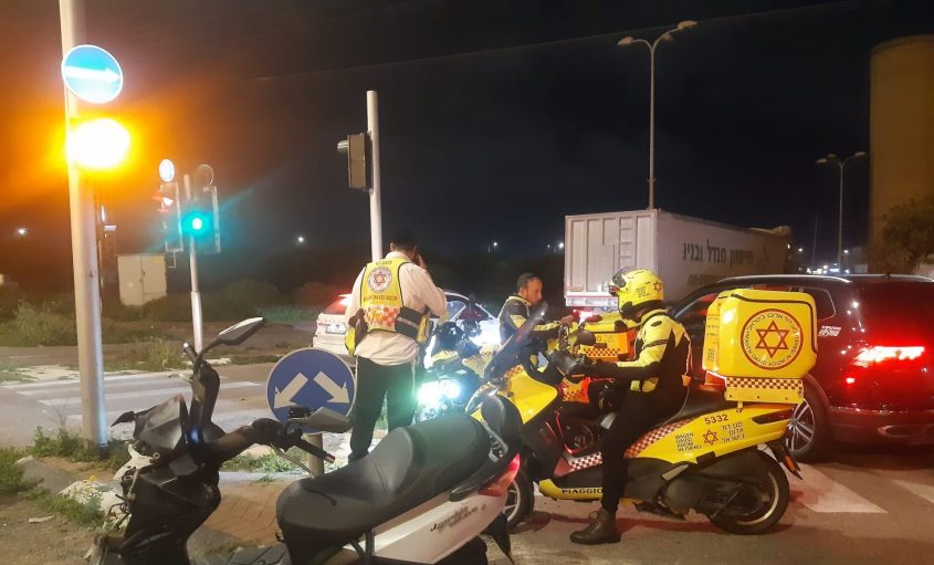 זירת התאונה. צילום: תיעוד מבצעי מד"א