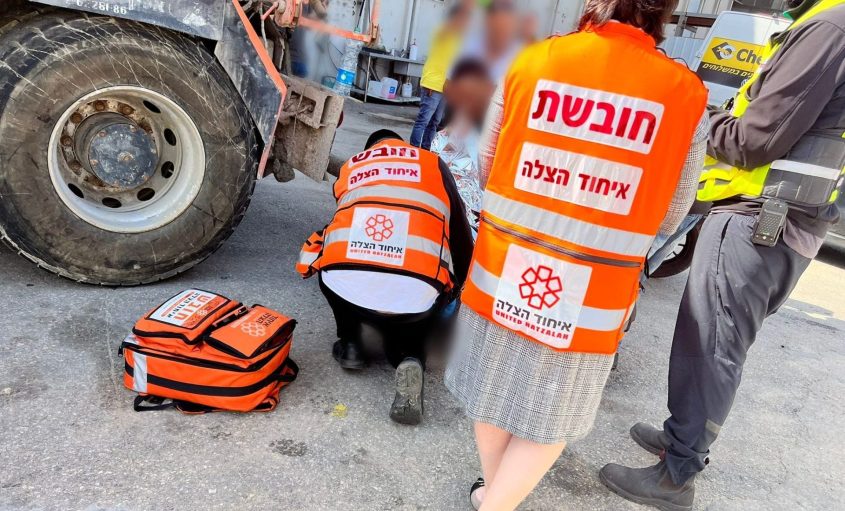 זירת התאונה. צילום: דוברות איחוד הצלה