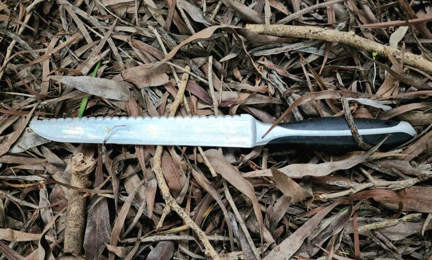 הסכין ששימשה על פי החשד ברצח פולינה וייסמן. צילום: דוברות המשטרה