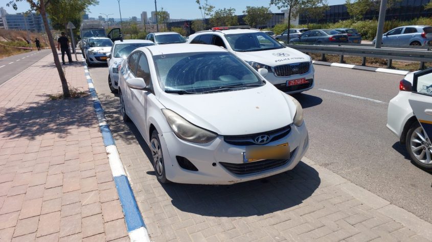 הרכב שבו נסעו החשודים בניסיון החיסול של אלירן חובלאשוילי