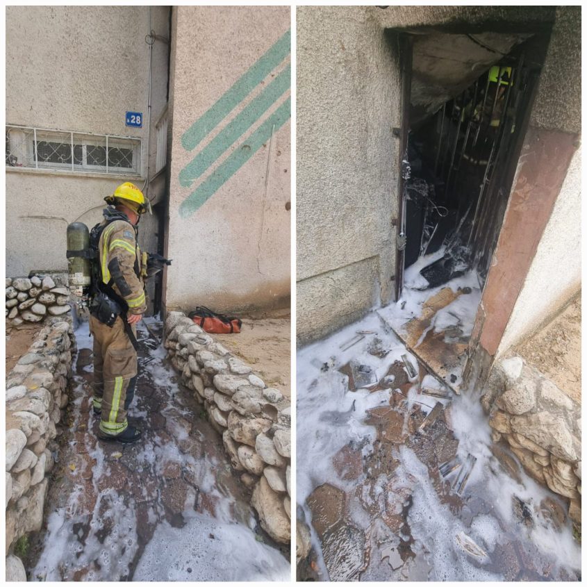 זירת האירוע ברחוב המעפילים. צילום: תיעוד מבצעי כבאות והצלה