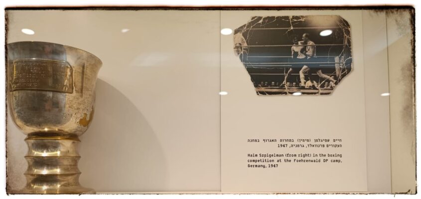 גביע הזכייה של חיים שפיגלמן שמוצב ביד ושם. צילום: יחצ