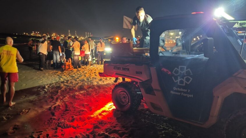זירת האירוע בחוף הים. צילום: איחוד הצלה
