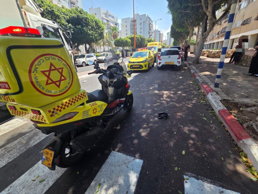 זירת התאונה ברחוב אבן עזרא. צילום: מד"א הצלה דרום