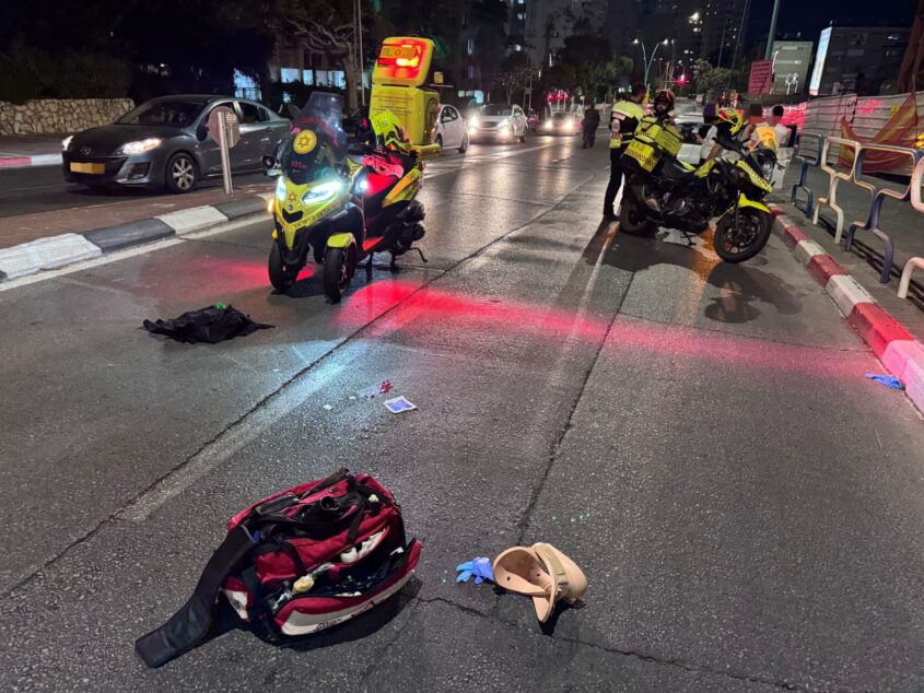 זירת התאונה ברחוב שפירא. צילום: מד"א