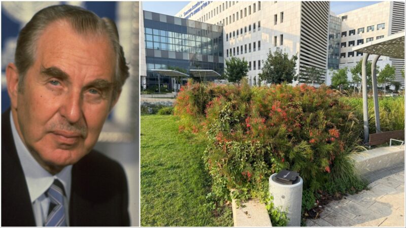 הגן באסותא אשדוד. הנשיא חיים הרצוג ז"ל. צילום: סער יעקב/לע"מ