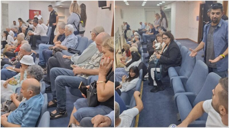 הקהל הרב שהגיע לישיבת המועצה. צילום: אינדה פלינט תנועת אשדודים
