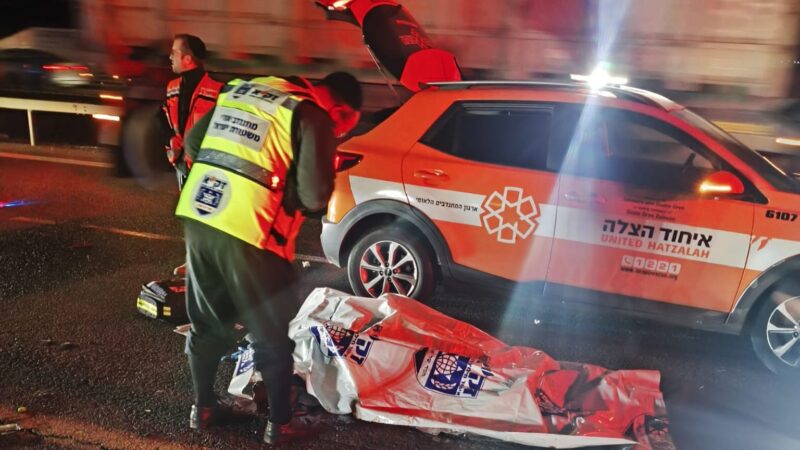 זירת התאונה בה נהרג השופט בני שגיא. צילום: זק"א