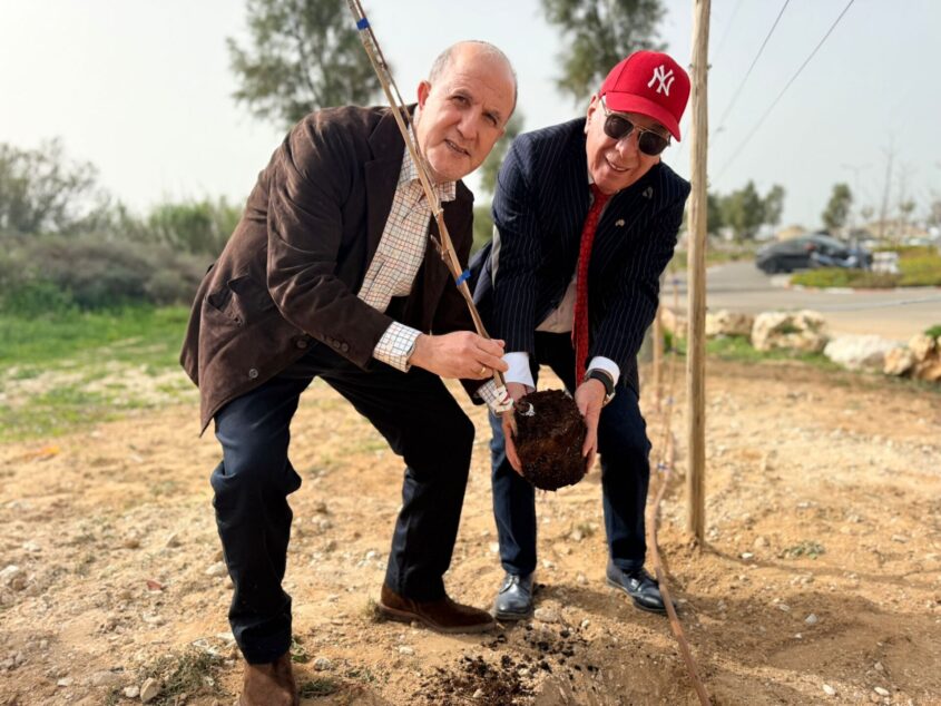 נטיעת גפנים בכרם בעיר אשדוד