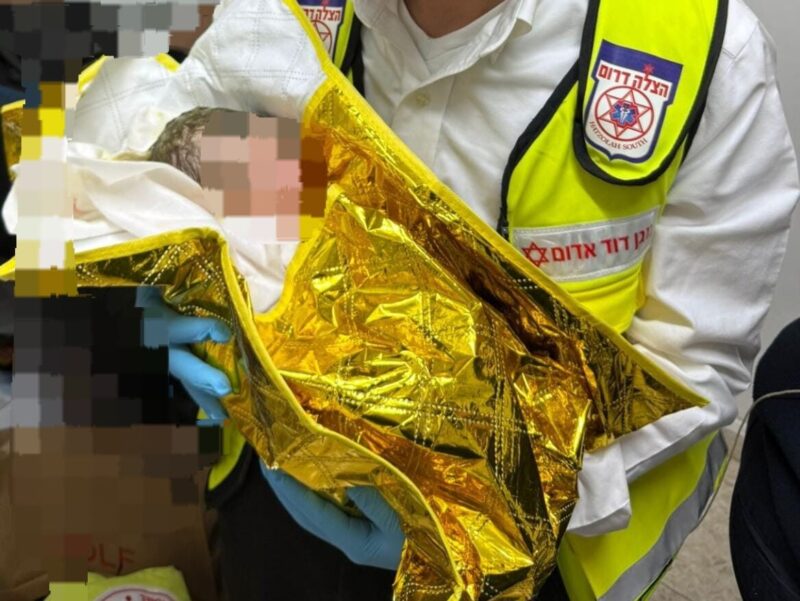 התינוק שנולד. צילום: מד"א הצלה דרום