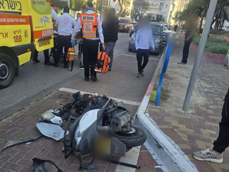 זירת התאונה ברחוב ביאליק. צילום: איחוד הצלה