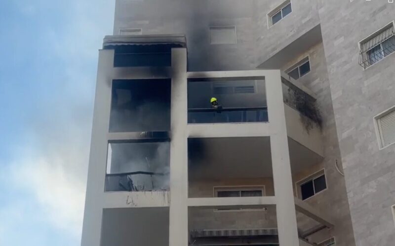 השריפה ברחוב שבט לוי. צילום: כב"ה