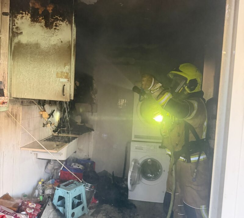השריפה בבני דרום. צילום: כב"ה