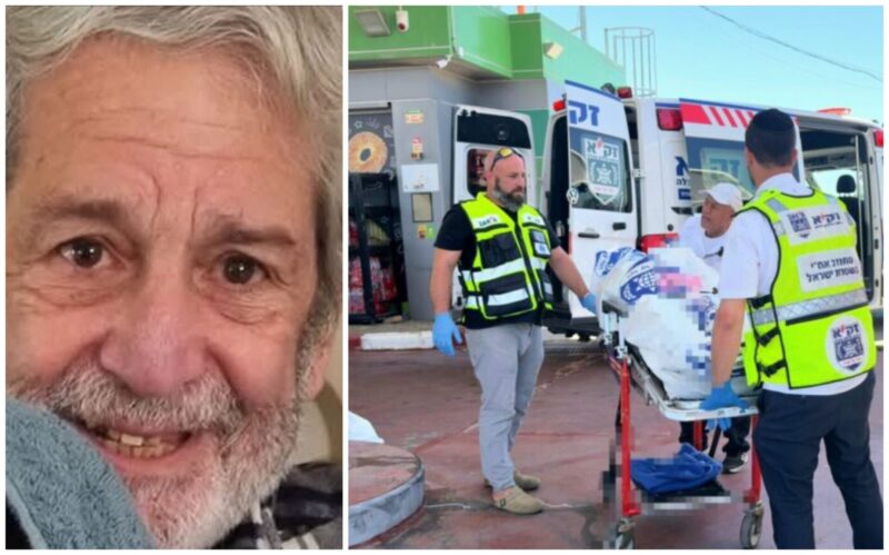 גבי קמין ז"ל וזירת הדריסה. צילום: זק"א
