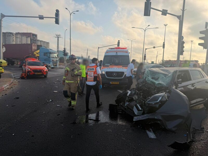 זירת התאונה בדרך תל מור. צילום: איחוד הצלה