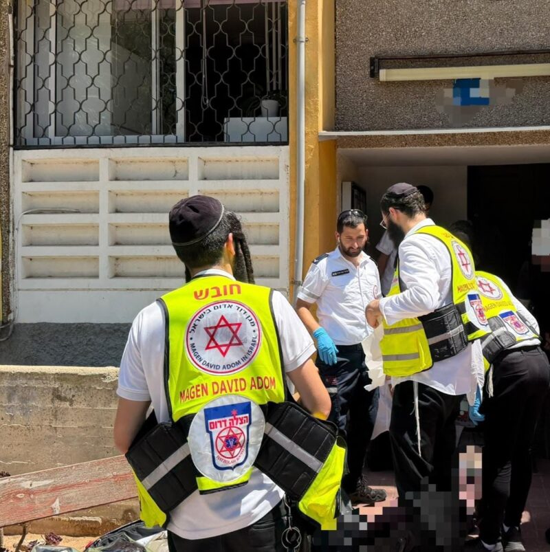 זירת האירוע ברחוב הפלמ"ח. צילום: הצלה דרום