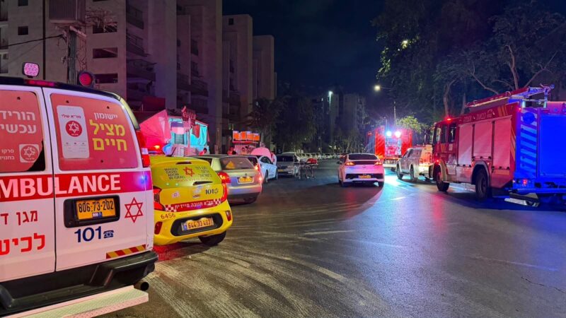 זירת השריפה ברחוב הפלמ"ח. צילום: מד"א