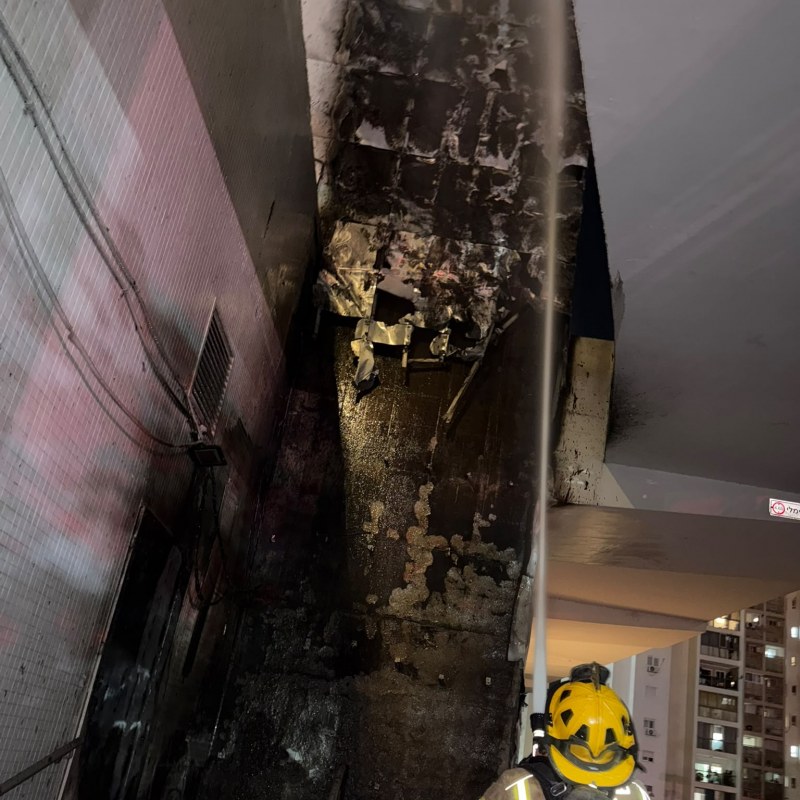 שריפה בבניין ברחוב יקינטון באשדוד