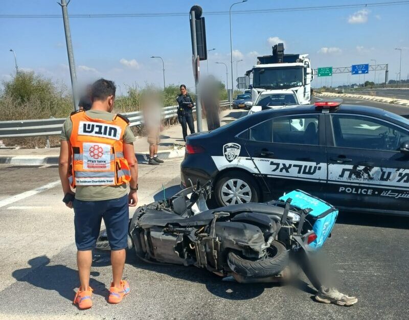 זירת התאונה במחלף אשדוד. צילום: איחוד הצלה