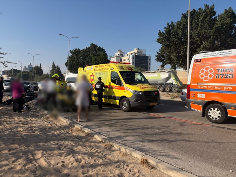 זירת התאונה בשדרות משה סנה. צילום: איחוד הצלה