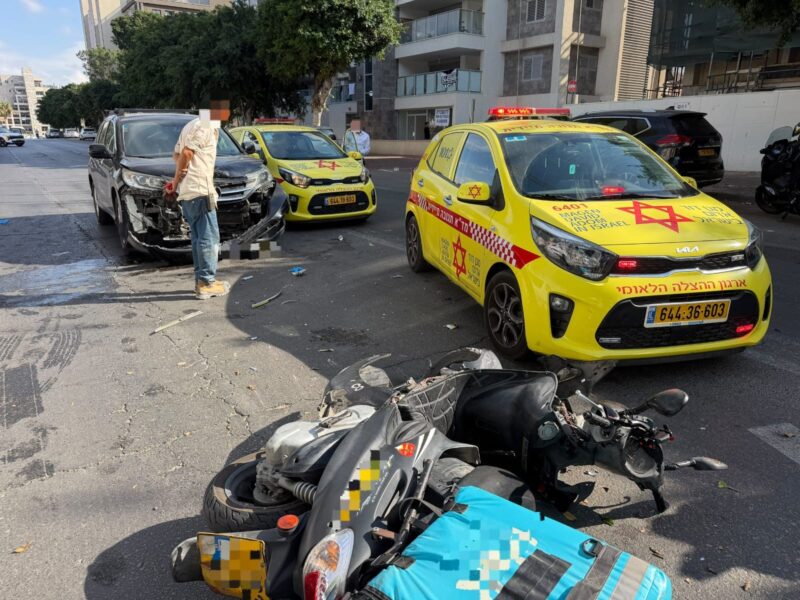 זירת התאונה ברחוב דוב גור. צילום: מד"א