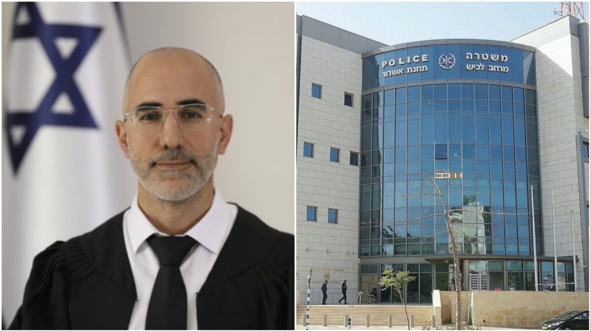 השופט יניב בן הרוש. משטרת אשדוד. צילומים: הרשות השופטת, דור גפני